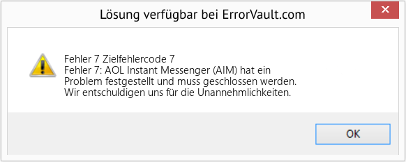 Download Error <?php echo $number; ?> (Zielfehlercode 7) Repair Tool Fix Zielfehlercode 7 (Error Fehler 7)