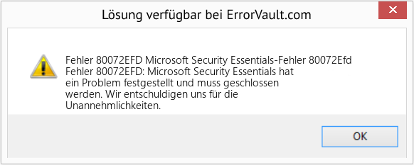 Download Error <?php echo $number; ?> (Microsoft Security Essentials-Fehler 80072Efd) Repair Tool Fix Microsoft Security Essentials-Fehler 80072Efd (Error Fehler 80072EFD)