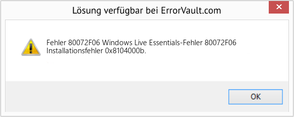 Download Error <?php echo $number; ?> (Windows Live Essentials-Fehler 80072F06) Repair Tool Fix Windows Live Essentials-Fehler 80072F06 (Error Fehler 80072F06)