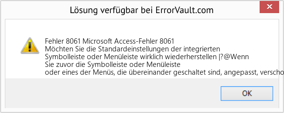 Fix Microsoft Access-Fehler 8061 (Error Fehler 8061)