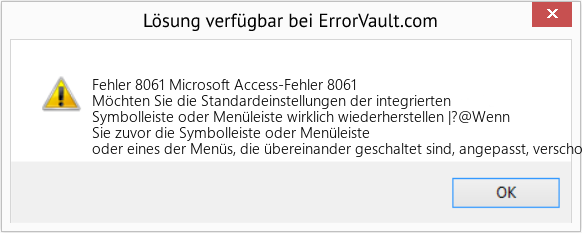 Download Error <?php echo $number; ?> (Microsoft Access-Fehler 8061) Repair Tool Fix Microsoft Access-Fehler 8061 (Error Fehler 8061)