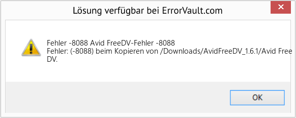 Download Error <?php echo $number; ?> (Avid FreeDV-Fehler -8088) Repair Tool Fix Avid FreeDV-Fehler -8088 (Error Fehler -8088)