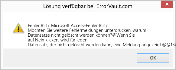 Download Error <?php echo $number; ?> (Microsoft Access-Fehler 8517) Repair Tool Fix Microsoft Access-Fehler 8517 (Error Fehler 8517)