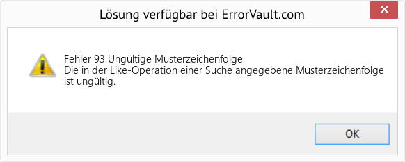 Download Error <?php echo $number; ?> (Ungültige Musterzeichenfolge) Repair Tool Fix Ungültige Musterzeichenfolge (Error Fehler 93)