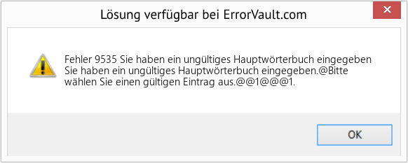 Download Error <?php echo $number; ?> (Sie haben ein ungültiges Hauptwörterbuch eingegeben) Repair Tool Fix Sie haben ein ungültiges Hauptwörterbuch eingegeben (Error Fehler 9535)