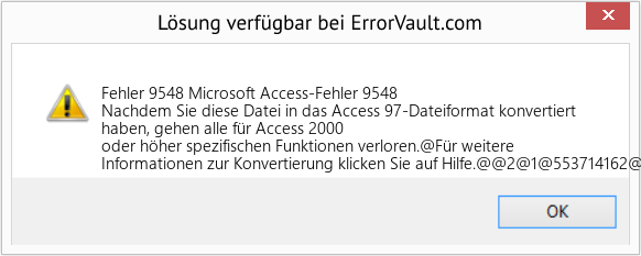 Fix Microsoft Access-Fehler 9548 (Error Fehler 9548)