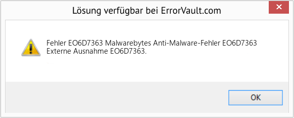 Fix Malwarebytes Anti-Malware-Fehler EO6D7363 (Error Fehler EO6D7363)
