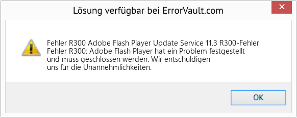 Fix Adobe Flash Player Update Service 11.3 R300-Fehler (Error Fehler R300)