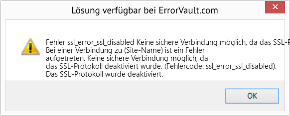 Fix Keine sichere Verbindung möglich, da das SSL-Protokoll deaktiviert wurde (Error Fehler ssl_error_ssl_disabled)