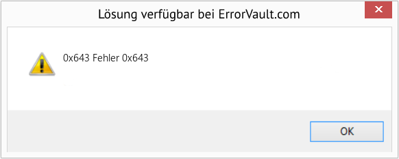 Fix Fehler 0x643 (Error 0x643)