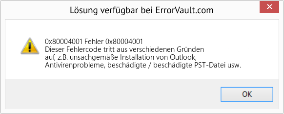Fix Fehler 0x80004001 (Error 0x80004001)