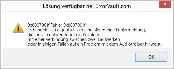 Download Error 0x8007001f (Fehler 0x8007001f) Repair Tool Fix Fehler 0x8007001f (Error 0x8007001f)