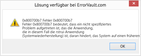 Download Error 0x800700b7 (Fehler 0x800700b7) Repair Tool Fix Fehler 0x800700b7 (Error 0x800700b7)