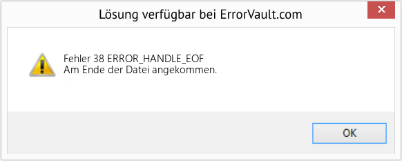 Fix ERROR_HANDLE_EOF (Error Fehler 38)