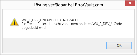 Fix 0x8024CFFF (Error WU_E_DRV_UNEXPECTED)