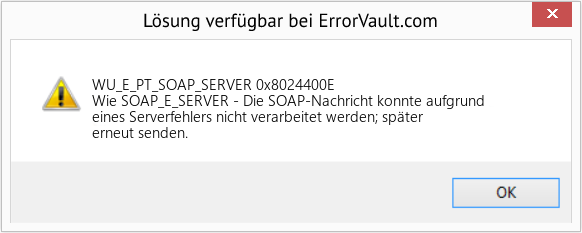 Fix 0x8024400E (Error WU_E_PT_SOAP_SERVER)