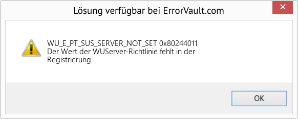 Fix 0x80244011 (Error WU_E_PT_SUS_SERVER_NOT_SET)
