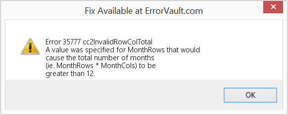 Fix cc2InvalidRowColTotal (Error Error 35777)