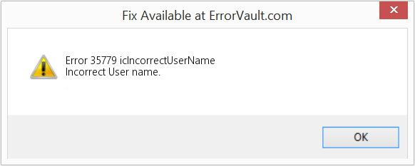 Fix icIncorrectUserName (Error Error 35779)