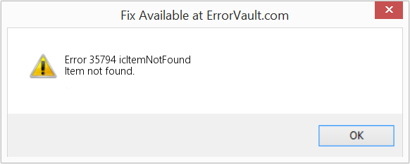 Fix icItemNotFound (Error Error 35794)