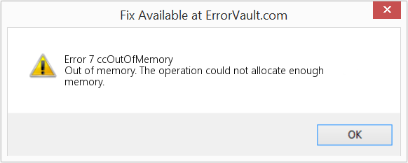 Fix ccOutOfMemory (Error Error 7)