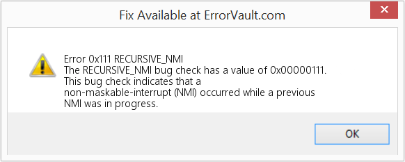 Fix RECURSIVE_NMI (Error Error 0x111)