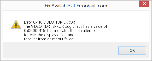 Fix VIDEO_TDR_ERROR (Error Error 0x116)