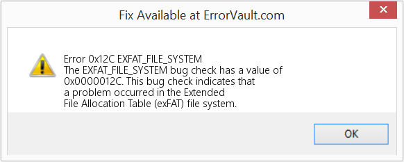Fix EXFAT_FILE_SYSTEM (Error Error 0x12C)