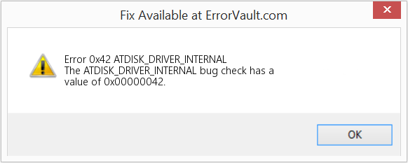 Fix ATDISK_DRIVER_INTERNAL (Error Error 0x42)