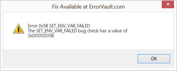 Fix SET_ENV_VAR_FAILED (Error Error 0x5B)