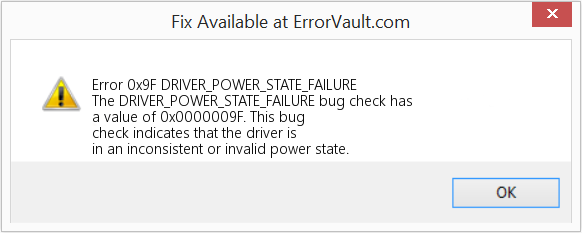 Fix DRIVER_POWER_STATE_FAILURE (Error Error 0x9F)