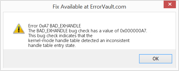 Fix BAD_EXHANDLE (Error Error 0xA7)