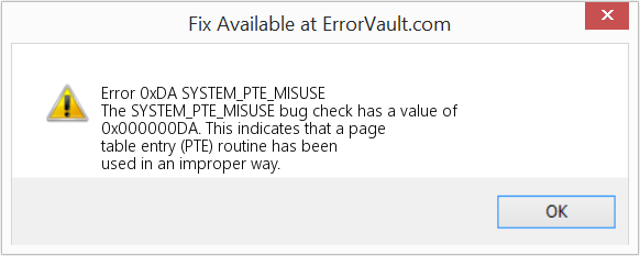 Fix SYSTEM_PTE_MISUSE (Error Error 0xDA)
