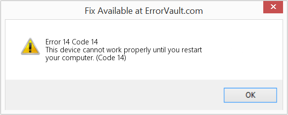 Fix Code 14 (Error Error 14)