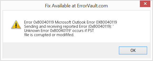 Fix Microsoft Outlook Error 0X80040119 (Error Code 0x80040119)