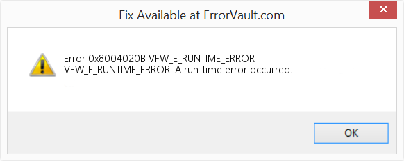Fix VFW_E_RUNTIME_ERROR (Error Code 0x8004020B)