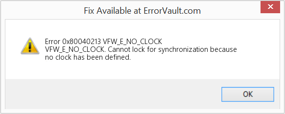 Fix VFW_E_NO_CLOCK (Error Code 0x80040213)