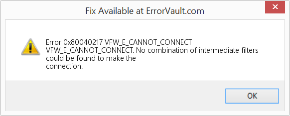 Fix VFW_E_CANNOT_CONNECT (Error Code 0x80040217)