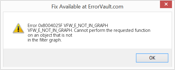 Download Error <?php echo $number; ?> (VFW_E_NOT_IN_GRAPH) Repair Tool Fix VFW_E_NOT_IN_GRAPH (Error Code 0x8004025F)