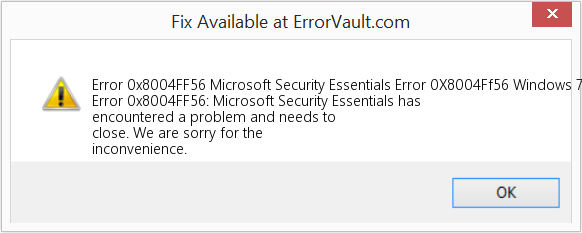 Fix Microsoft Security Essentials Error 0X8004Ff56 Windows 7 (Error Code 0x8004FF56)
