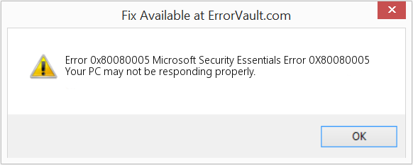 Fix Microsoft Security Essentials Error 0X80080005 (Error Code 0x80080005)