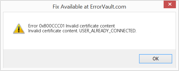 Fix Invalid certificate content (Error Code 0x800CCC01)