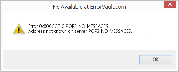 Fix POP3_NO_MESSAGES (Error Code 0x800CCC10)