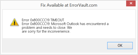 Fix TIMEOUT (Error Code 0x800CCC19)