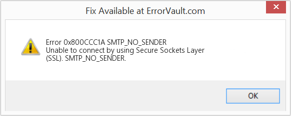 Fix SMTP_NO_SENDER (Error Code 0x800CCC1A)