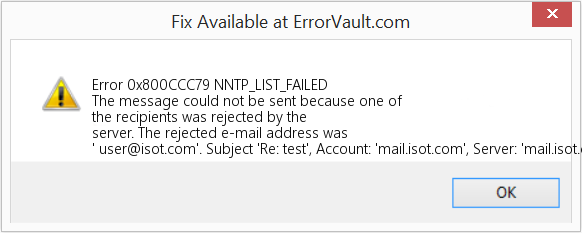 Download Error <?php echo $number; ?> (NNTP_LIST_FAILED) Repair Tool Fix NNTP_LIST_FAILED (Error Code 0x800CCC79)