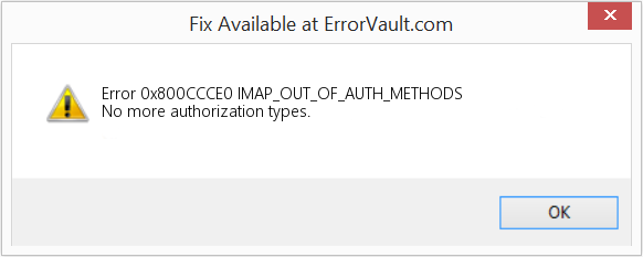 Fix IMAP_OUT_OF_AUTH_METHODS (Error Code 0x800CCCE0)
