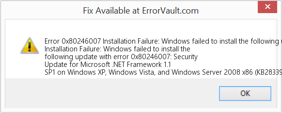 Fix Installation Failure: Windows failed to install the following update with error 0x80246007. (Error Code 0x80246007)