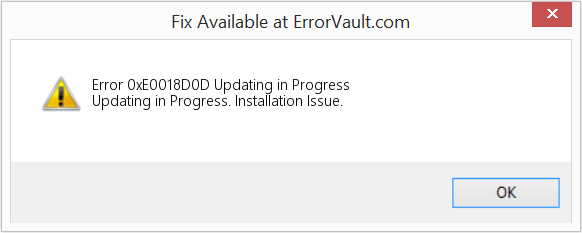Fix Updating in Progress (Error Code 0xE0018D0D)