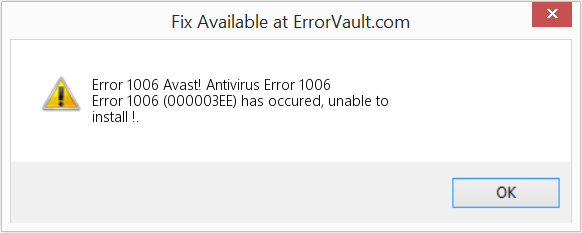 Fix Avast! Antivirus Error 1006 (Error Code 1006)